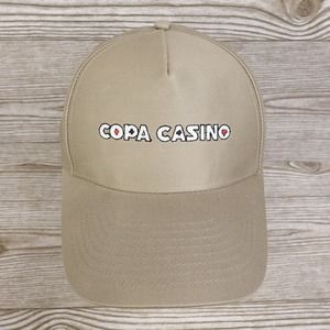 NEW! COPA CASINO ONE SIZE BEIGE ADJUSTABLE SNAPBACK BASEBALL HATE CAP